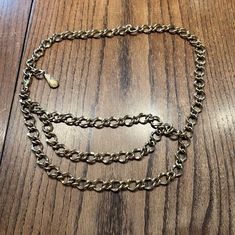 Vintage Retro Heavy Gold Multi Chain Belt